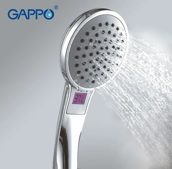 Gappo 1Pc Top Kvalitet Farverig LED brusehoved badeværelse tilbehør Temperatur Sensor Lys vandbesparende brusehoved GA22