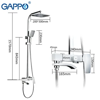 GAPPO badeværelse bruser armatur sæt hvide badekar faucet blandingsbatteri vandfald mur, rustfrit brusehoved chrome badekar med Bruser system