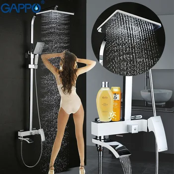GAPPO badeværelse bruser armatur sæt hvide badekar faucet blandingsbatteri vandfald mur, rustfrit brusehoved chrome badekar med Bruser system