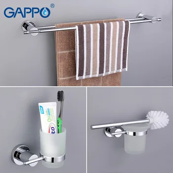 Gappo Badeværelse Tilbehør Håndklædestang Dobbelt papirholder tandbørsteholder badehåndklæde tilbage Håndklæde ring Badeværelse Sætter GA18T13