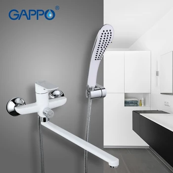 Gappo hvide Badekar brusebad vandhane sæt Messing overflade Spray male badeværelse tryk brusehoved badekar vandfald hane g2248