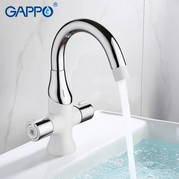 GAPPO vand blandingsbatteri håndvask håndvask Armatur badeværelse vask tryk på mixer badeværelse hane hvid messing vandhane, toilet håndvaskarmatur GA1049