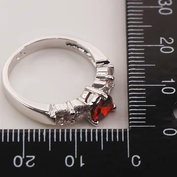 Garnet Mode 925 Sterling Sølv Ring Størrelse 5 6 7 8 9 F667 Mode Engros Smykker Gratis Fragt