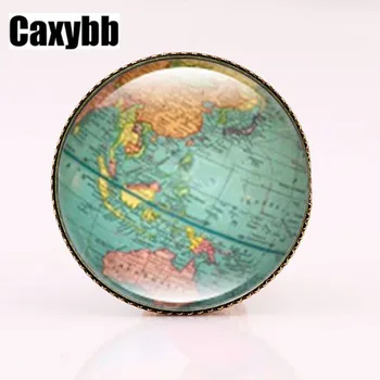 Gaxybb Hot salg Jorden broche pins smykker Glas globe Verden kort kunst smykker til mænd Gratis forsendelse BR23