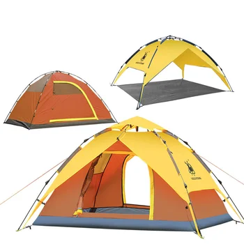 GAZELLE Camping Telt 3-4 person, Telte Hydraulisk automatisk Vandtæt Dobbelt Lag Ultralet Telt Udendørs Vandreture, Picnic telte