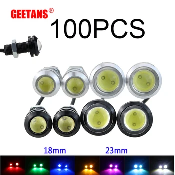 GEETANS 100pcs 18-23mm sort/blå Led-Eagle Eye Daytime Running Light Source Backup Vende Parkering Signal Lampe F.KR.