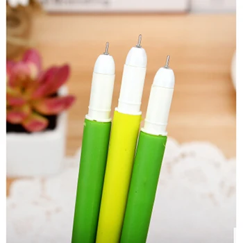 Gel penne, 10 Stk / Pakke Græs pen Papirvarer kreative neutral penne Græs neutral kontorartikler karakteristiske Grønne græs