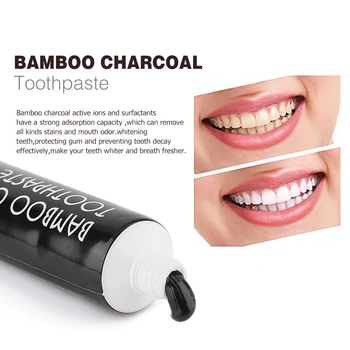 Genkent Tandblegning Aktiveret Kul Bambus Tandpasta All-purpose Sort Tand Pasta mundhygiejne Rengøring for Familien