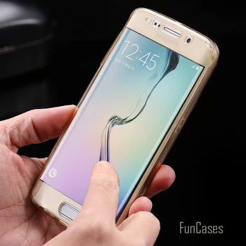 Gennemsigtig 360 Dækning Sag for S7 Kant Fuld Beskyttende Telefonens Cover til Samsung Galaxy S7 Kant Blødt TPU Alle Runde Slim Skærm