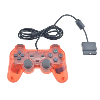 Gennemsigtig Farve Wired Controller Til PS2 Dual Vibration Joystick, Gamepad Joypad Gennem Farve Til Playstation 2 Controller
