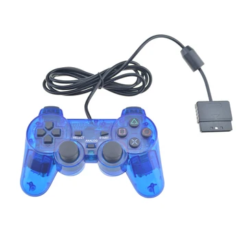 Gennemsigtig Farve Wired Controller Til PS2 Dual Vibration Joystick, Gamepad Joypad Gennem Farve Til Playstation 2 Controller