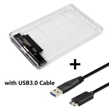 Gennemsigtig HDD Tilfældet 2,5 tommer USB3.0 til Sata 3.0 Af 5 Gbps Støtte 2TB UASP Protokol Harddisk Kabinet