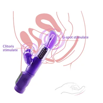 Genopladelige 12 Modes Roterende Rabbit Vibrator Klitoris Stimulator G Spot Dildo Vibrator, sexlegetøj til Kvinde Sex-Produkter