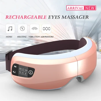 Genopladelige lufttryk Eye Massager med Mp3-Funktioner Trådløse Vibrationer Magnetiske Langt infrarød Varme Usb-Briller