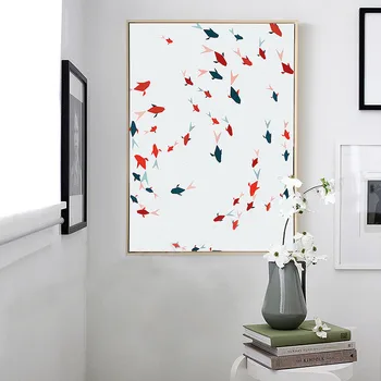 Geometri Fisk - Minimalistisk Kunst, Lærred, Plakat Print Abstrakt Billede for Moderne Hjem vægdekoration FA001