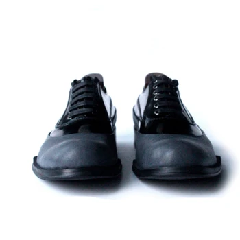 Geometri mørk grå herre high-grade håndlavet mænd sko chaussures hommes en cuir herre læder sko