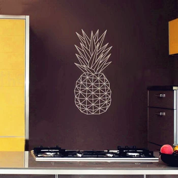 Geometriske Ananas Væggen Decal Sticker Home Decor - Ananas Vinyl Kunst Vægmaleri Geometriske Frugt Køkken Decals - Størrelsen 28 x 58 cm