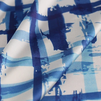 Geometriske digitale malet silke naturlige stretch satin stof til shirt tissus au m tecidos en metro billige kinesiske DIY