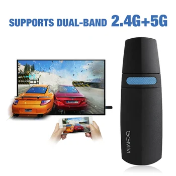 GGMM Miracast Trådløse Wifi-Adapter HDMI-Dongle Bærbare Digitale Mini TV-Boks Støtte 5G / 2,4 G Ezcast AirPlay til iOS Android