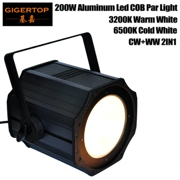 Gigertop TP-P67 200W Fase COB Led Par Lys Aluminium Profil Lys 3200K Varm Hvid/6500K, Kold Hvid/CW+WW 2IN1 CE-ROHS