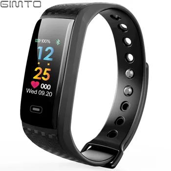 GIMTO Cool Sport Mænd Kvinder Armbånd Smart Ur med puls, Blodtryk Ilt Sove overvågning LED Smartwatch Til Android, iOS