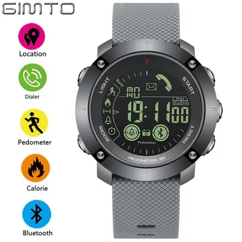 GIMTO Sport Smart Ur Mænd Skridttæller LED Stødsikker Vandtæt Ur Digital Ur Elektronisk Håndled Ure Militære Smartwatch