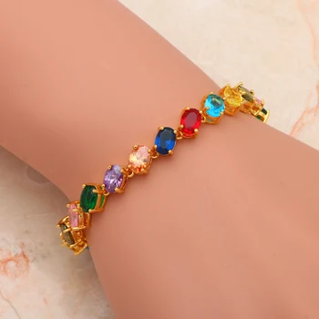 Glitrende Farve Krystal Armbånd til Kvinder af Høj Kvalitet Gold Tone Charme armbånd Bryllup Mode smykker TB843