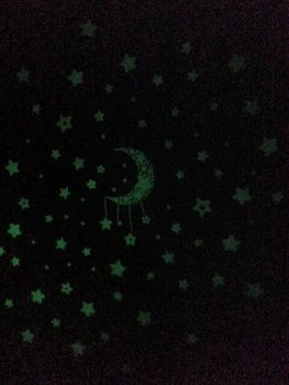 Glow In The Dark Selvlysende Væg Sticker Kosmiske Stjernede Månen Rumskib Tegnefilm DIY Børne Værelse Fluorescerende Lysende Wall Stickers