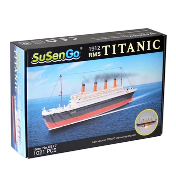 GLÆDE MAGS 1021PCS RMS Titanic, Skibet Jack Og Rose byggesten Sæt Legetøj Båd Model Kid Gift Med Lys