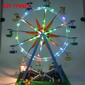 GLÆDE MAGS Kun Led lys Sæt byggeklodser Light up kit til City Street pariserhjul Lys Kompatibel med Lego 10247 15012