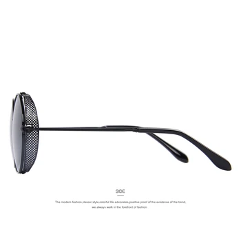 GLÆDELIG Mode til Kvinder Solbriller Klassiske Runde Steampunk Nuancer Brand Designer Mænd Sol briller UV400