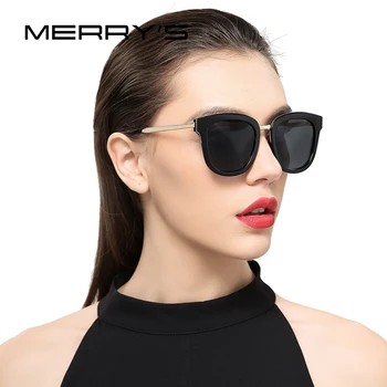 GLÆDELIG 'S Kvinder i den Klassiske Cat Eye Polariserede Solbriller Mode solbriller Metal Templet UV-Beskyttelse S'6082