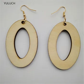 God kvalitet afrikanske Ufærdige oval smykker øreringe træ øreringe smykker par 2016 nyt design personlighed hule seneste