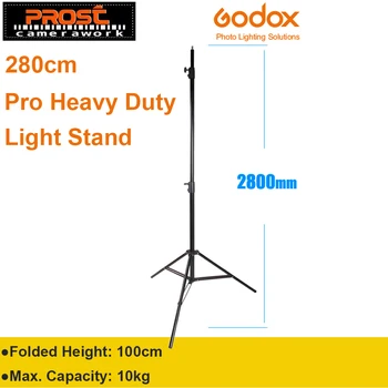 Godox 280cm 2,8 m 9FT Pro Tunge Lyset Stå for Fresnel Wolfram Lys TV-Stationen Studio Foto Studio Stativer