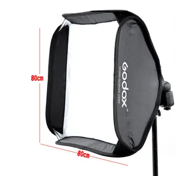 Godox 80x80cm Softbox Taske Kit for Camera Studio Flash passer Bowens Elinchrom