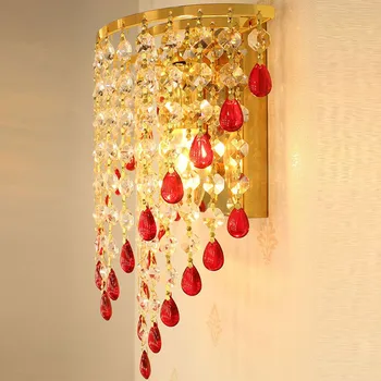 Golden TV Baggrund Krystal Æg Hænge på Væggen Lys Soveværelse Bedsides Korridor Luksus Væg Sconce Europæiske Stue Væg lampe