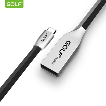 GOLF 1m Zink Legering TPE Fladskærms Noodle USB Data Sync Oplader Kabel Til iPhone 5S 6S 7 8 Plus X Samsung S6 S7 LG G3 G4 Oplader Ledning