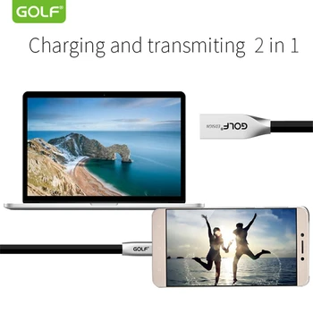 GOLF 1m Zink Legering TPE Fladskærms Noodle USB Data Sync Oplader Kabel Til iPhone 5S 6S 7 8 Plus X Samsung S6 S7 LG G3 G4 Oplader Ledning