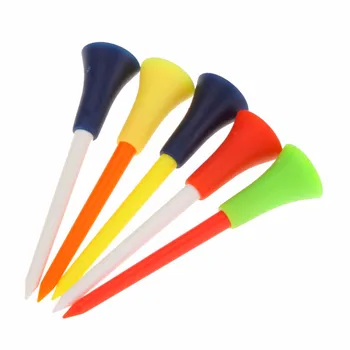 Golf tee Multi Farve Plast Golf Tees 83mm Holdbar Gummi Pude Top Golf Tee Golf Tilbehør Farve blanding 20pcs/pack