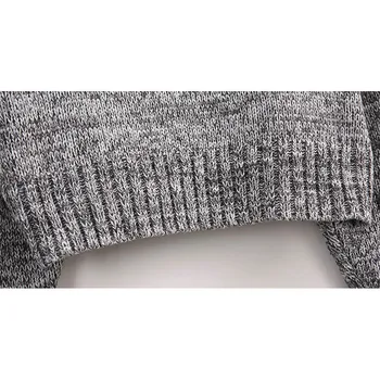 GOPLUS 2017 Vinter 2 Stykker Sweater Kjole Sæt Kvinder med Lange Ærmer Kontor Slid Casual Grå Pullover Strikkede Kjoler Tøj der Passer