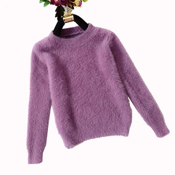 GOPLUS Høj Kvalitet Cashmere Sweater, Pullover O-hals Sweater Pink Hvid Casual Løs Sweater Strikket Toppe Kvinders Grundlæggende Sweater