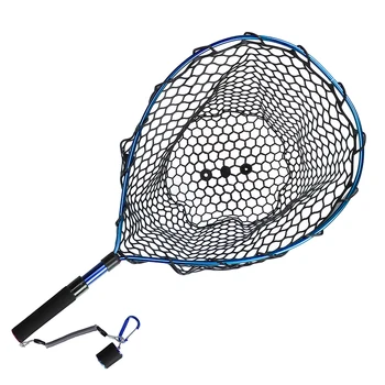 Goture fluefiskeri Landing Net Af Aluminium Ramme,Soft Rubber Mesh,EVA Håndtag Og Magnetiske Klippet Snoren For Ørred Fisk