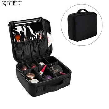 GQIYIBBEI Multilayer Aftagelig Zip-Lock Vandtæt Oxford Makeup Organizer opbevaringsboks Kosmetolog Kosmetiske Kuffert Indehavere