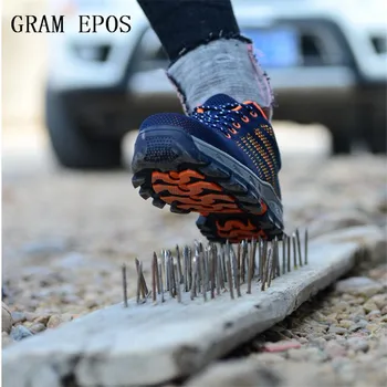 GRAM EPOS Luft Mesh Støvler, sikkerhedssko tåkappe af Stål For Anti-Smash Punktering Bevis Holdbar, Åndbar sikkerhedssko