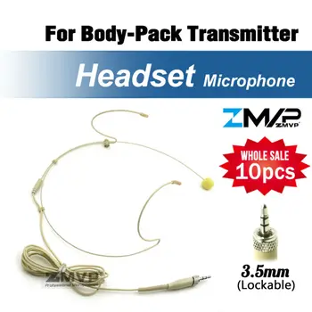 Gratis Forsendelse 10stk Headworn Kondensator Headset Mikrofon Til Sennheiser Trådløse Body-Pack Sender 3,5 mm Skrue for Låse Plug