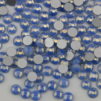 Gratis Forsendelse! 1440pcs/Masse, ss12 (3.0-3,2 mm) Blå Opal Fladskærms Tilbage Nail Art Ikke Hotfix Rhinestones