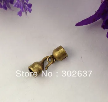 GRATIS FORSENDELSE 15 Sæt Antiqued Bronze Krogen Klemmer til 5mm Læder Armbånd A11814B