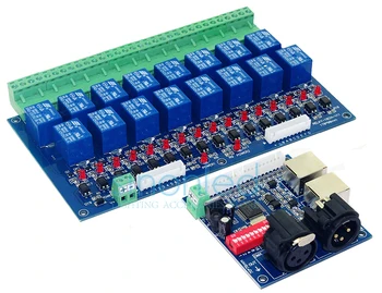 Gratis forsendelse 16CH Relay switch dmx512 DMX Controller,relæudgang,16way relay switch(max 10A),høj spænding led-lys