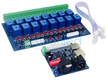 Gratis forsendelse 16CH Relay switch dmx512 DMX Controller,relæudgang,16way relay switch(max 10A),høj spænding led-lys