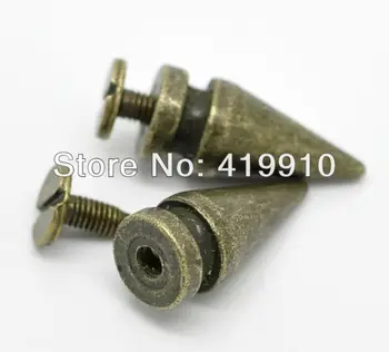 Gratis forsendelse -20 Sæt Antik Bronze Kegle Bullet Spike-Nitter Studs-Spots 20mmx9mm 8mmx7mm Punk Taske Læder Tøj J1272